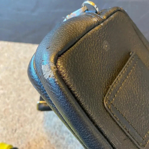 VTG Y2K XMPolo Black Faux Leather Crossbody Mini Purse Wallet Adjustable Strap - Picture 7 of 10